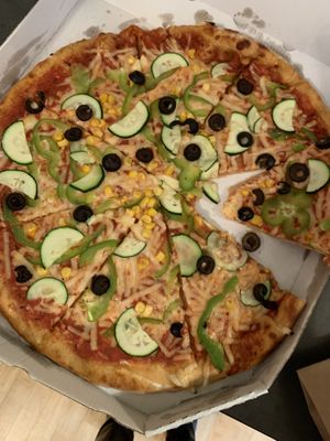 Vegan pizza Vegetable at Holyfood Delight in Ljubljana