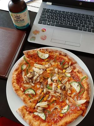 Vegan pizza. Photo by: Jelena R. on Facebook at Holyfood Delight in Ljubljana