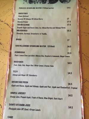 Menu 4 at Cafe Komodo in Prospect