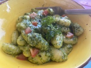 Gnocchi with pesto #Veganuary at Pico Feliz in Samara