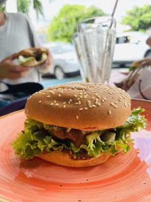 Falafel burger  at Pico Feliz in Samara