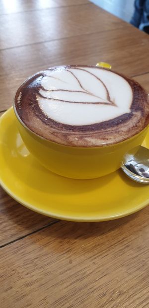 Nice coffee, almond milk at Yellow Espresso in Ballarat