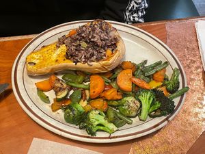 butternut squash, wild rice, and veggies (ask for no butter on veggies!)  at The Sunset Cafe in Cle Elum