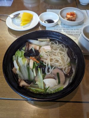 Vegetarian udon at Jin Mi - 진미 in Jeonju