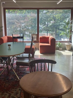 Uncomfortable seats though   at Cafe La Moire in Jeonju