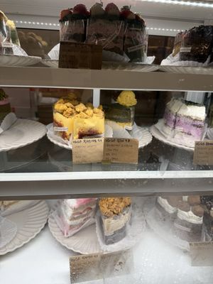 Showcase. Many cakes  at Cafe La Moire in Jeonju