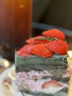 Strawberry in the forest. 숲속딸기. with Korean Mugwort   at Cafe La Moire in Jeonju