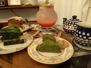 Cakes, scones, and tea. at Cafe La Moire in Jeonju