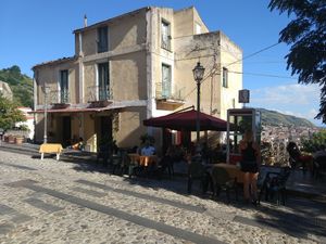 Extra space outside with amazing view at Gelateria Sicoli in Amantea