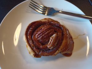 Vegan cinnamon roll at Izz Cafe in Cork