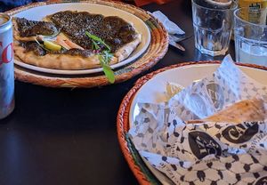 On left vegan Zaa'tar and on right vegan falafel wrap at Izz Cafe in Cork