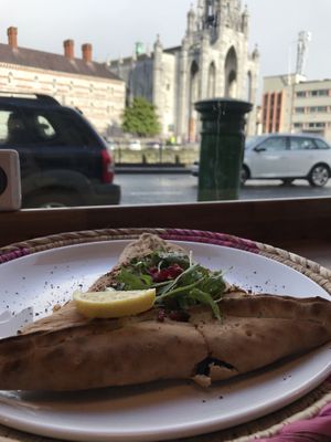 Nice view with a delicious dish at Izz Cafe in Cork
