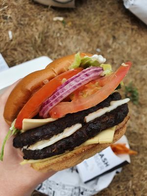 Double vegan burger at Smashburger in Brighton