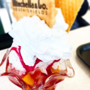 Peach melba at Minchella & Co - Sea Road in South Shields