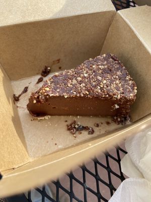 My upside Raw Walnut Cheesecake (tasted like cold Nutella heaven!)  at Tasty Harmony in Fort Collins