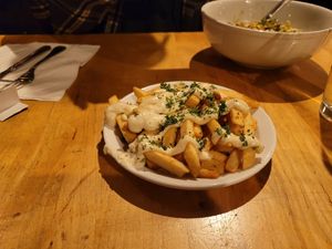 Fries with garlic aioli at Tasty Harmony in Fort Collins