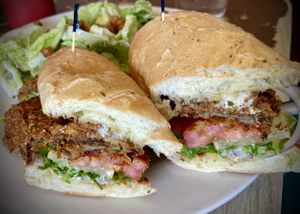 The poorboy sandwich so good  at Tasty Harmony in Fort Collins
