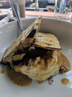 The Home Bowl (mashed potatoes, seitan, gravy) at Tasty Harmony in Fort Collins
