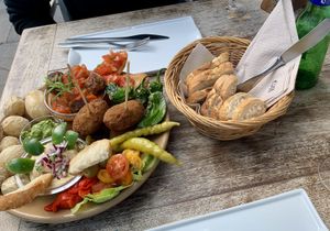 Mixed vegan tapas plate for 2  at Bar La Galeria in Lanzarote