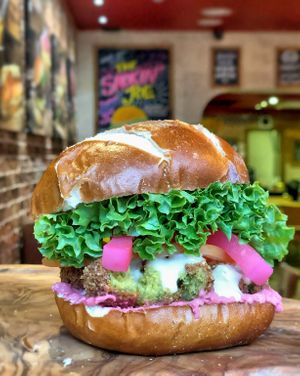 Falafel Vegan Burger at Joe & Co Burgers in South West London