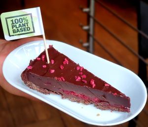 Vegan Chocolate & Raspberry  Cake at Joe & Co Burgers in South West London