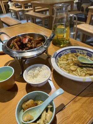 Bean soup with fungi and vegan pork? W/potato  at A Lotus on the Water 清水荷花 - 文殊坊店 in Chengdu