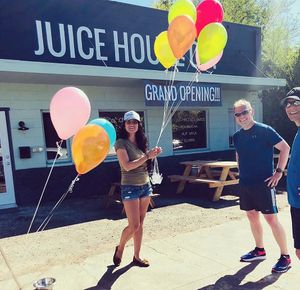 Meeting new friends at our Grand Opening!! at Juice House Petaluma in Petaluma