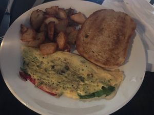 Vegan omelette with Just Egg at Rowley Inn in Cleveland