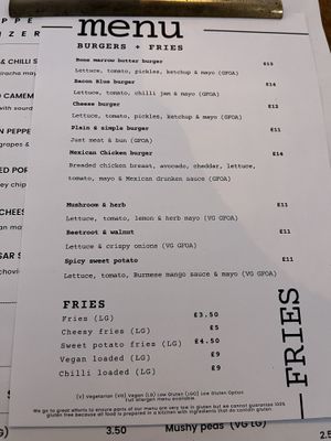 Menu December 2022  at Tempest Inn in Brighton