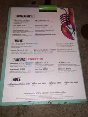 Menu at Tempest Inn in Brighton