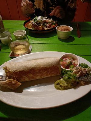 Vegan burrito is filling and delicious.  at La Casita in Rarotonga