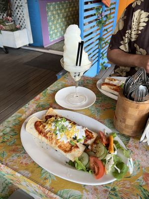 Massive frozen margaritas, poly Mexican enchilada   at La Casita in Rarotonga