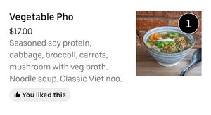 Vegetable pho at 5ive Spice Tacos & Banh Mi in Brooklyn