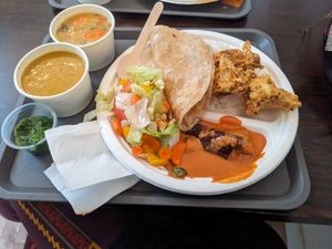 Lunch plate at Govinda's Dining in Burnaby