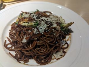 Mushroom noodles (but appeared to only have one mushroom) at Kusa Japanese Vegan- Bukit Bintang in Kuala Lumpur