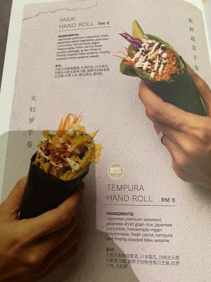 I love hand rolls!  at Kusa Japanese Vegan- Bukit Bintang in Kuala Lumpur
