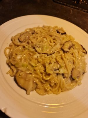 White sauce mushroom Spaghetti 🙄 ~ 14/4/23 at Kusa Japanese Vegan- Bukit Bintang in Kuala Lumpur