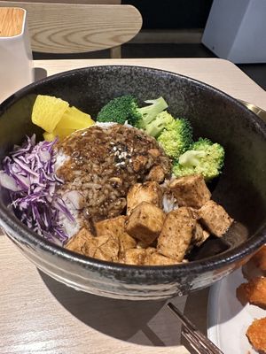 Black pepper tofu bowl - it was ok, but I feel you can get that in Europe so I wanted a bit more Asian and will stick to the other dishes next time   at Kusa Japanese Vegan- Bukit Bintang in Kuala Lumpur