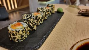 Strawberry sushi at Kusa Japanese Vegan- Bukit Bintang in Kuala Lumpur