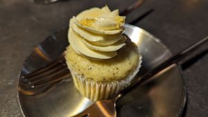 Matcha cupcake at Kusa Japanese Vegan- Bukit Bintang in Kuala Lumpur