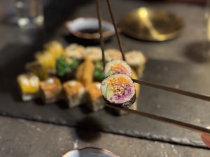 Close-up of one roll from the sampler. Delicious! #Veganuary at Kusa Japanese Vegan- Bukit Bintang in Kuala Lumpur