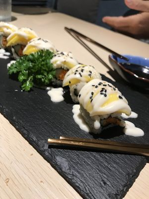 Mango sushi at Kusa Japanese Vegan- Bukit Bintang in Kuala Lumpur