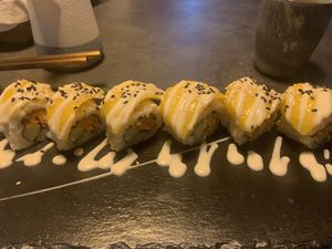 Wonderful mango sushi at Kusa Japanese Vegan- Bukit Bintang in Kuala Lumpur