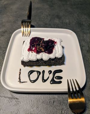 Blueberry chocolate dessert - sweet little touch they added at Kusa Japanese Vegan- Bukit Bintang in Kuala Lumpur