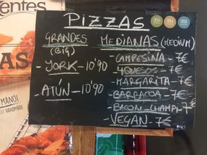 Menu at Casa Ria Ultramarinos in Baleira