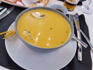 Tom yum soup at Green Panda in Malaga