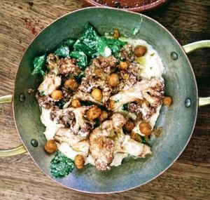 Humous and fried cauliflower at Morito in East London