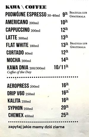 Drink menu 1 of 6, July 2021 at Drukarnia in Gdansk