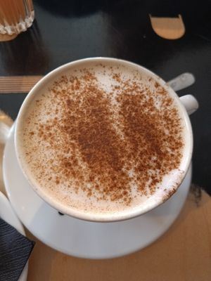 chai latte with oat milk at Drukarnia in Gdansk