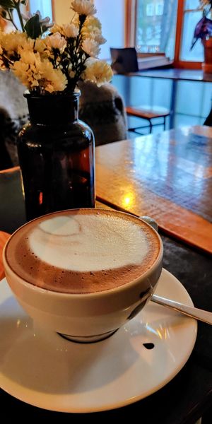 Vegan cocoa with oat m!lk at Drukarnia in Gdansk
